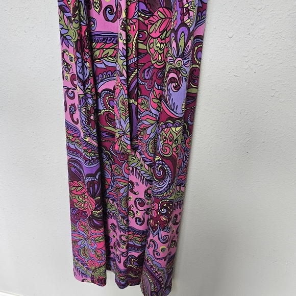 Madison Leigh Colorful Paisley‎ Maxi Dress Womens 14 Sleeveless Summer Retro - Picture 11 of 12